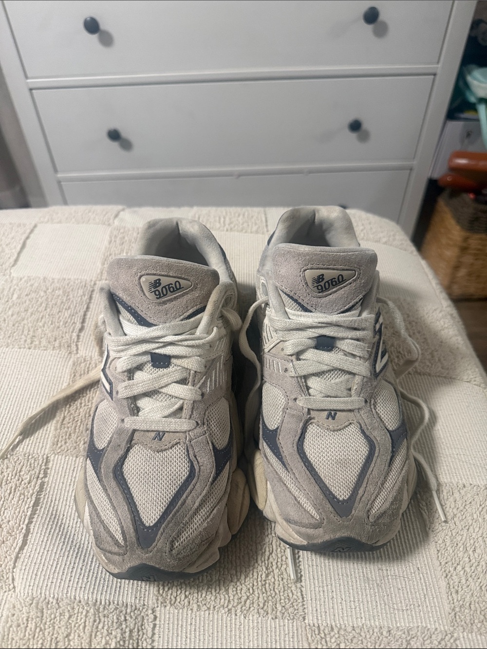 New Balance Kids Grey and Navy 9060 Sneakers